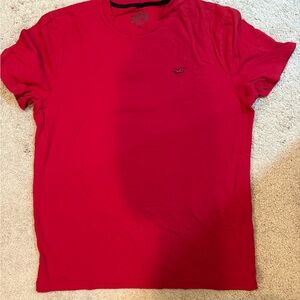 Hollister Men's Vibrant Red Tee